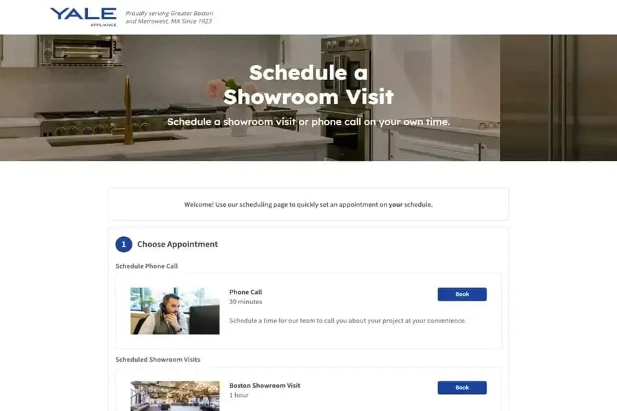 Yale Schedule a Showroom Visit
